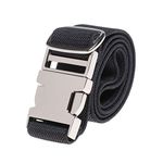 Kajeer Children Elastic Buckle Trousers Belt - Stretch Belt with Zinc Alloy Buckle Adjustable Belt for 1-15 Years Boys Girls (Black)