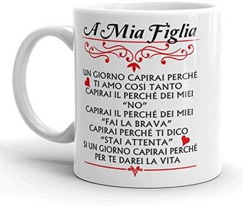 Vulfire Tazza in Ceramica A mia Figlia. Idea Regalo Figlia. Mamma e Figlia Gadget Compleanno Dedica ai Figli. Padre e Figlia (Bianco, Ceramica)