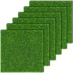 KISEER 6 Pack Fairy Garden Grass 6 x 6 Inches Miniature Artificial Craft Grass for Dollhouse Ornament DIY Decoration