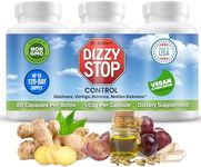 Dizzy Stop All-Natural Vertigo Relief & Non Drowsy Dizziness Relief for Inner Ear Balance & Motion Sickness - HSA Eligible & FSA Eligible Items, Travel Essentials, Made in USA (80 Count - Pack of 3)