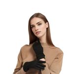 Tomorrow Women's Winter Gloves - Cold Weather Suede Gloves with Plush Lining, Touchscreen Technology, and Elegant Three-Button Design - Warm and Comfortable Outdoor Gloves (Black)