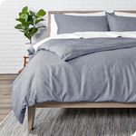 Bare Home Duvet Cover Queen Size - Premium 1800 Super Soft Duvet Covers Collection - Lightweight, Duvet Cover - Soft Textured Bedding Duvet Cover (Queen, Heathered Midnight Blue)