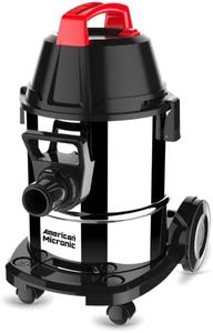 American MICRONIC- Wet & Dry Vacuum Cleaner, 21 Litre Stainless Steel with Blower & HEPA Filter, 1600 Watts Motor 28 KPa Suction with Washable dust Bag (Red/Black/Steel)-AMI-VCD21-1600WDx