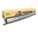 PICAA LED Light Bar 7D Tri-Row 32in 405W Spot Flood Combo Beam Curved LED Work Lights Bar Lamp Light for Car Truck Offroad Driving Lamp SUV UTE 4WD 12V 24V Waterproof Driving Work Lamp 6000K