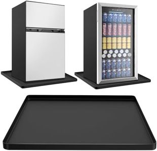 Mini Fridge Silicone Mat with Raised Edge, 24"x 24" x 0.8" Mini Fridge Mat for Mini Fridge Freezer Protect From Appliance Leaks Water Spills, Under Refrigerator Mat Easy to Clean (Black)