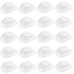 Kisangel 20Pcs Mini Cowboy Hats Party Pack Mini Doll Cowboy Hat Tiny Hats for Crafts Party Supplies(White)