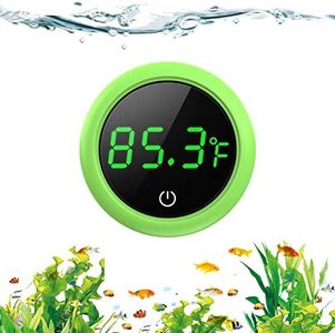 Fish Tank Thermometer, PAIZOO LED Aquarium Thermometer Digital Accurate Temperature Gauge, Stick-on Digital Thermometers Aquarium Accessories Suitable for Fish, Betta, Axolotl, or Aquatic, Green