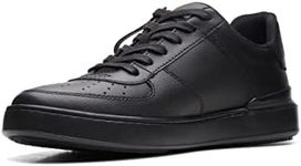 Clarks Men's Courtlite Tie Sneaker, Black Black Leather, 7 UK
