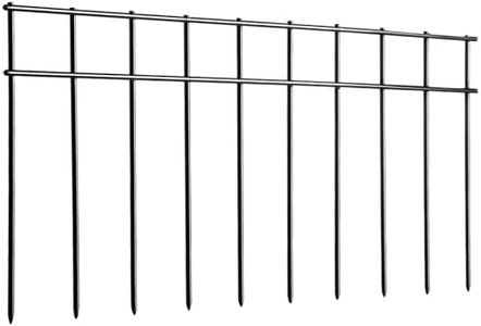 Adavin Animal Barrier Fence, 45 Pack 20 in(L) X10 in(H) No Dig Fencing for Dog Rabbits, Rustproof Metal Garden Border Fence, Ground Stakes Fences for Outdoor, Yard, Patio. Total 75 Ft, Black