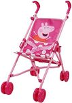 Peppa Pig: Doll Umbrella Stroller - Pink & White Dots - Fits Dolls Up to 24", Easy to Fold for Storage & Travel, for Dolls Plushes & Stuffed Animals, Pretend Play for Kids Ages 3+