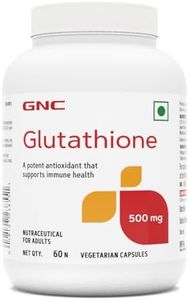 GNC Glutathione 500mg With Vitamin C For Clear & Radiant Skin | 60 Veg Capsules | Reduces Dark Spots & Melanin Pigmentation | Boosts Immunity | Fights Pollution & UV Damage | For Men & Women| Formulated In USA