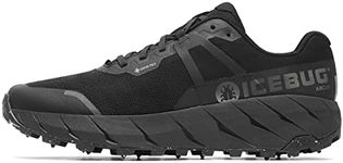 Icebug Mens Arcus BUGrip GTX Trail Running Shoe with Carbide Studded Traction Sole, TrueBlack, 10.0