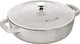 Staub 40501-484 Braiser Sauté Pan, Campagne 9.4 inches (24 cm), Two Hands, Cast Iron, Enameled Pot, Shallow Type, Sukiyaki, Induction Compatible