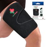 Adjustable Thigh Support, Large, Hamstring & Quad Pain Relief, Men & Women - Sports & Medical Support - Pulled Muscle Compression Sleeve for Sprains & Strains