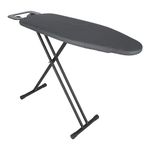 JVD Adjustable Ironing Board, Folded Black Color Bungee Cover & Fibre Padding in one-Piece, Cover is Heat-Rated, Steel mesh top, Board in Black Color