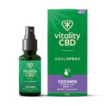 Vitality CBD Oral Spray in MCT Oil, 1200 mg, Berry, 30 ml, NO THC