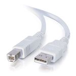 C2G 13400 USB Cable - USB 2.0 A Male to B Male Cable for Printers, Scanners, Brother, Canon, Dell, Epson, HP and more, White (9.8 Feet, 3 Meters)