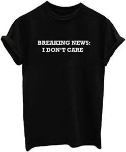 YITAN Funny T-Shirt for Teen Girls Cotton Graphic Tees Shirt Black X-Large