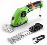 WORKPRO Cordless Grass Shear & Shrubbery Trimmer - 2 in 1 Handheld Hedge Trimmer 7.2V Electric Grass Cutter 2.0Ah Rechargeable Lithium-Ion Battery and USB Cable Included