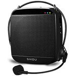 Voice Amplifier Portable PA System with Headset Microphone SHIDU Voice Amplifiers Loudspeaker Support USB SD for Teachers Coach Yoga Outdoor Activity