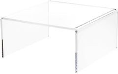 Plymor Clear Acrylic Short Square Display Riser, 4.5" H x 9" W x 9" D (1/4" Thick)