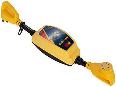Camco Power Grip RV 50-Amp Voltage Protector | Features Integrated Surge Protection of Up to 4,200 Joules, Diagnostic LEDs Indicate Wiring Faults, and Contoured Power Grip Handles (55306)