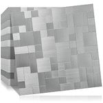 DICOFUN 10-Sheet Peel and Stick Tile Backsplash, Stainless Steel Kitchen Backsplash, Self Adhesive Metal Tile