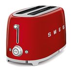 SMEG TSF02RDUS 50's Retro Style 4 Slice Toaster, Red, Large