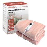 Schallen 120x160cm Luxury Soft Heated Warm Throw Over Blanket with Timer and 10 Heat Settings (Pink)