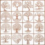 KyeeaDIY 16 Pcs Tree Stencils for Painting, Tree of Life Stencil Tree Drawing Template for Painting on Wood, Wall, Floor, Canvas, DIY Art Crafts and Home Décor