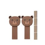 Qrity 2 PCS Cartoon-Bear Toilet Seat Cover Lifter,Self-Adhesive Avoid Touching Toilet Lid Lifters Handle, Hygiene Clean Toilet Seat Holder Lift Tools for Home Office Hotel Bathroom Accessories