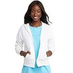 Hanes Women's Full Zip Hood, White,