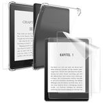 Clear Case and Screen Protector Compatible for 6" Kindle 11th Generation 2022 (C2V2L3) Soft Flexible TPU Transparent Cover and PET Protective Film