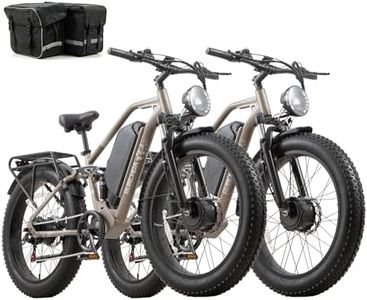 DAMSON 2PCS Y3 5000W Dual Motor Electric Bike for Adults AWD, 52V 30Ah Battery, 40MPH Electric Bicycle, Up to 90 Mile Range, 26" Fat Tire Mountain Ebike, Full Suspension, Hydraulic Disc Brakes