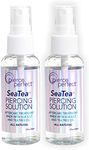 SeaTea Aftercare Ocean H2O Salt Spray, Saline Solution for Piercings, 1.7 Ounces (Pack of 2)