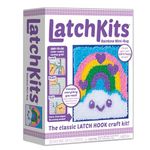 LatchKits Latch Hook Kit for Wall Hangings & Mini-Rugs - Smiling Rainbow - Craft Kit with Easy, Color-Coded Canvas, Pre-Cut Yarn & Latch Hook Tool - Perfect DIY Craft for Kids - Ages 6 and Up