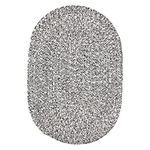 Super Area Rugs Farmhouse Braided Rug Cotton Kitchen Reversible Carpet, Black & White, 3' X 5' Oval