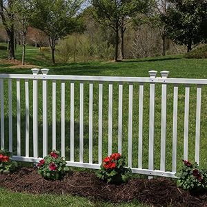 Zippity Outdoor Products ZP19037 No Dig Baskenridge Semi-Permanent Vinyl Fence, White (36in H x 42in W)- (Pack of 2)