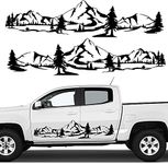 Fochutech Truck Stickers and Decals, Large Mountains Car Side Stickers for Truck Pickup SUV, Forests Tree Graphics Vinyl Stickers for Car Body Door Both Sides, Cool Car Decal Stickers for Men (Black)