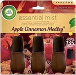 Air Wick Essential Mist Refill, 3 ct, Apple Cinnamon Medley, Essential Oils Diffuser, Air Freshener, Fall scent, Fall decor