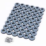 GINOYA 48PCS Furniture Sliders, 25mm Teflon Furniture Glides, Chair Leg Floor Protectors with Screws for Easy Moving on Carpet Hardwood Tile (Grayish Blue)