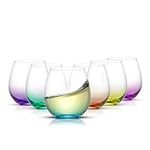 JoyJolt HUE Stemless Wine Glass Set