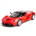 VARIYA ENTERPRISE 1/32 Model Car for Ferrari Race and LaFerrari Toy Car Pull Back Alloy Diecast Model Vehicles Door Can Be Open for Boys Adults Girl Gift (red)