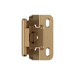 Amerock | Cabinet Hinge | 1/2 in (13 mm) Overlay Self Closing Partial Wrap | Champagne Bronze | Kitchen Cabinet Door Hinge | 1 Pair/Pack | Functional Hardware