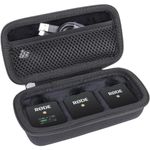 Aenllosi Hard Carrying Case Compatible with Rode Wireless GO II Dual Channel Compact Digital Wireless Microphone System (black)