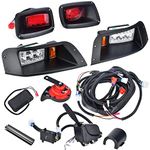 LED Headlight Tail Light Kit Compatible with EZGO TXT Golf Carts 1996-2013 12V Street Legal Light Kit with Turn Signal Wire Harness Compatible with EZGO TXT for Gas and Electric