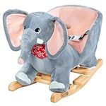 Spielwerk® Rocking Animal Plush Swing For Children Kids & Babies | Rocking Toy Chair With Musical Sounds | Balance Training Seat Belt Soft and Cute for Boys and Girls | Elephant