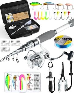 Ghosthorn Fishing Rod and Reel Combo Carbon Fiber Collapsible Fishing Pole w/Carrier Bag Pliers Lip Gripper PortableFishing kit 1.8m