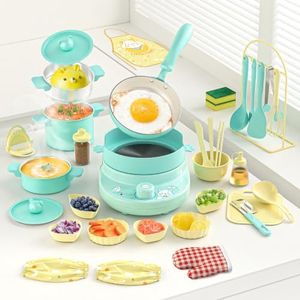 Gotoofun Kids Cooking Sets Real- Safe Mini Kitchen Set with Kids Knife Set for Real Food Making, Toddler Montessori Kitchen Playset for Girls Boys