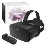 DESTEK V5 VR Headset for Phone & Kids w/Controller & 128 Premium VR Apps, Touch Button for YouTube VR Movie,110° FOV Anti-Blue Light HD Lenses for iPhone & Samsung - Black